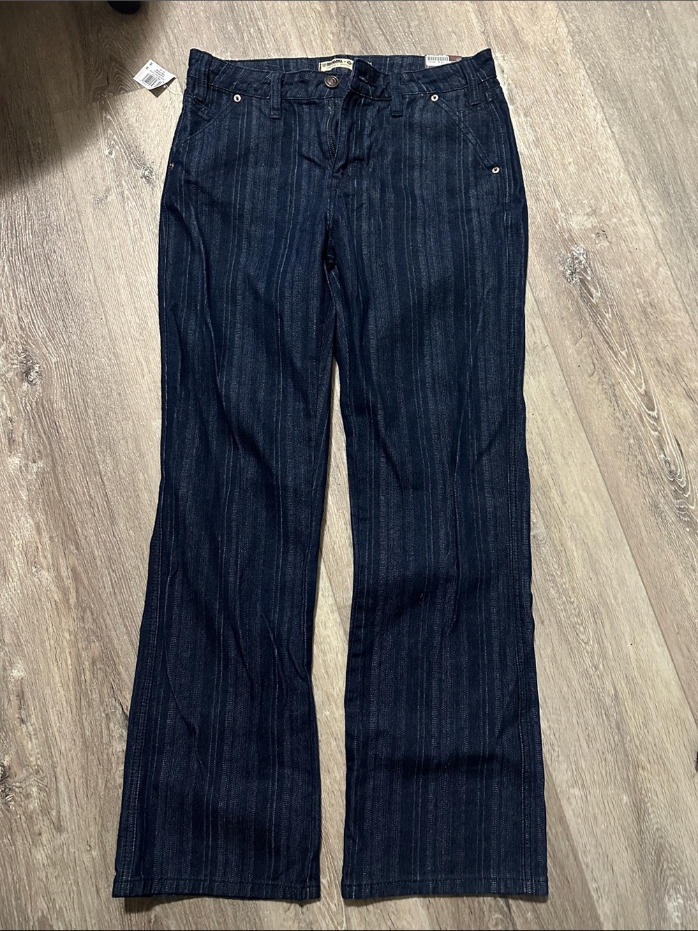 Women's Dark Blue Pinstripe Boot cut Jeans